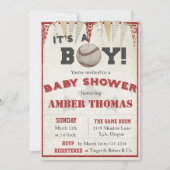 Rustic Baseball Baby Boy Shower Invitation (Front)