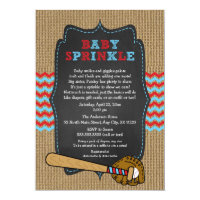 Rustic Baseball Baby Sprinkle / boy baby shower Card