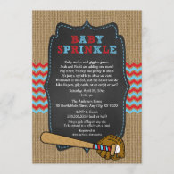 Rustic Baseball Baby Sprinkle / boy baby shower Invitation