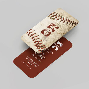 Rustic Baseball Coach Monogram Baseball Team  Business Card