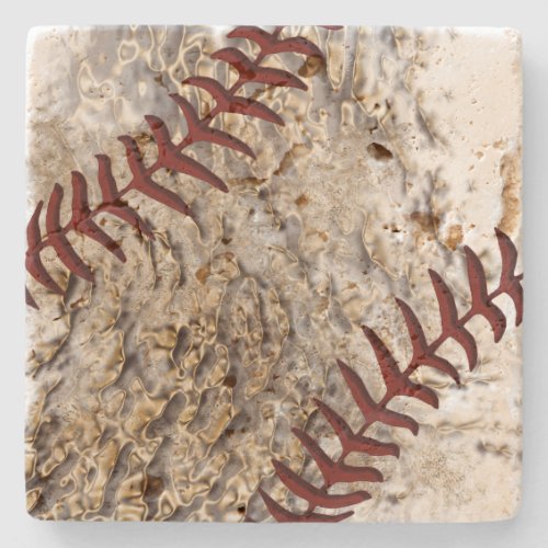 Rustic Baseball Coasters Travertine Coaster