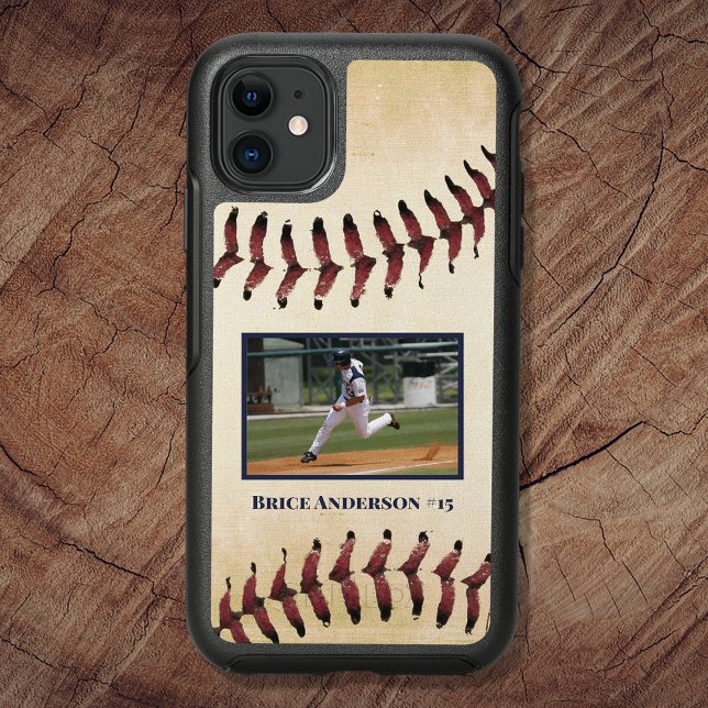 Rustic Baseball Laces Photo iPhone 15 Case (Creator Uploaded)