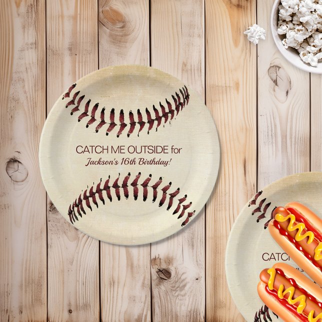 Rustic Baseball Strings Party Paper Plates (Creator Uploaded)