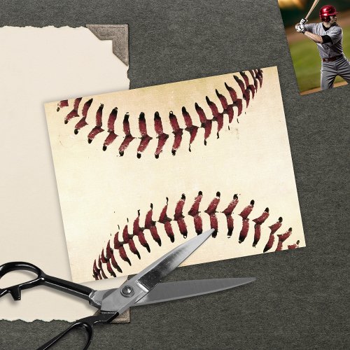 Rustic Baseball Strings Scrapbooking Cardstock