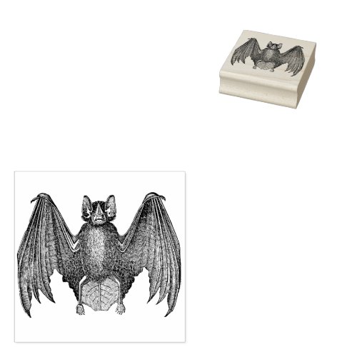 Rustic Bat Vintage Rubber Stamp