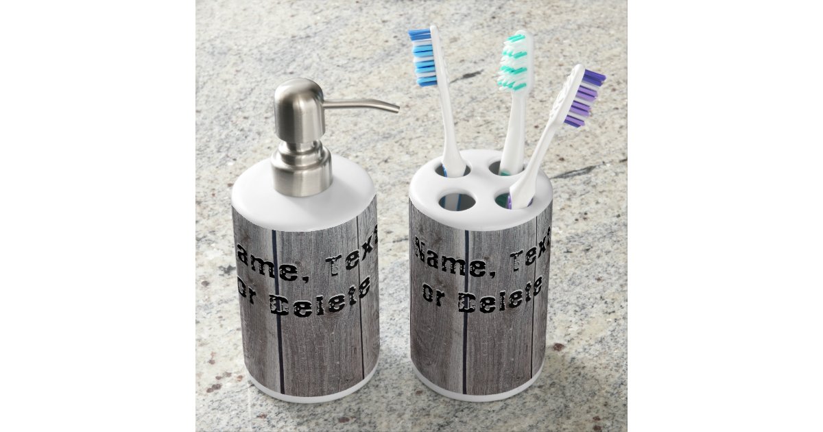 Rustic Bathroom Accessories Personalized Bath Set Zazzle Rustic Bathroom Accessories