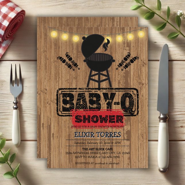 Rustic BBQ-Baby Grill Baby Shower Invitation (Creator Uploaded)