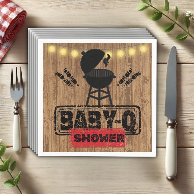 Rustic BBQ-Baby Grill Baby Shower Napkins (Creator Uploaded)