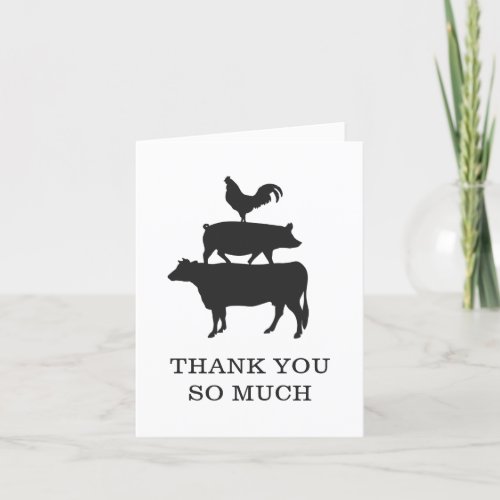 Rustic BBQ Baby Shower Thank You Card