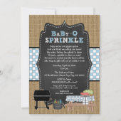 Rustic BBQ boy baby sprinkle Invitation (Front)