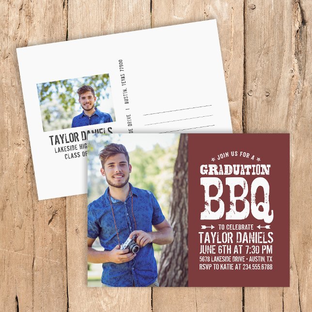 Rustic BBQ Graduation Party Invitation (Creator Uploaded)