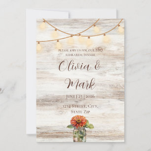 Rustic BBQ Rehearsal Dinner Invitation