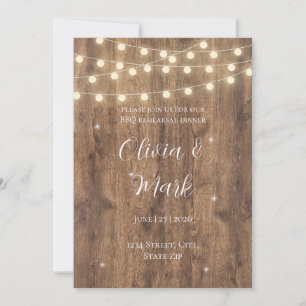 Rustic BBQ Rehearsal Dinner Invitation