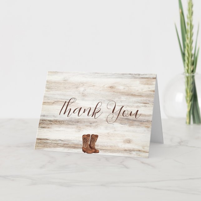 Rustic BBQ Rehearsal Dinner Thank You Card (Front)