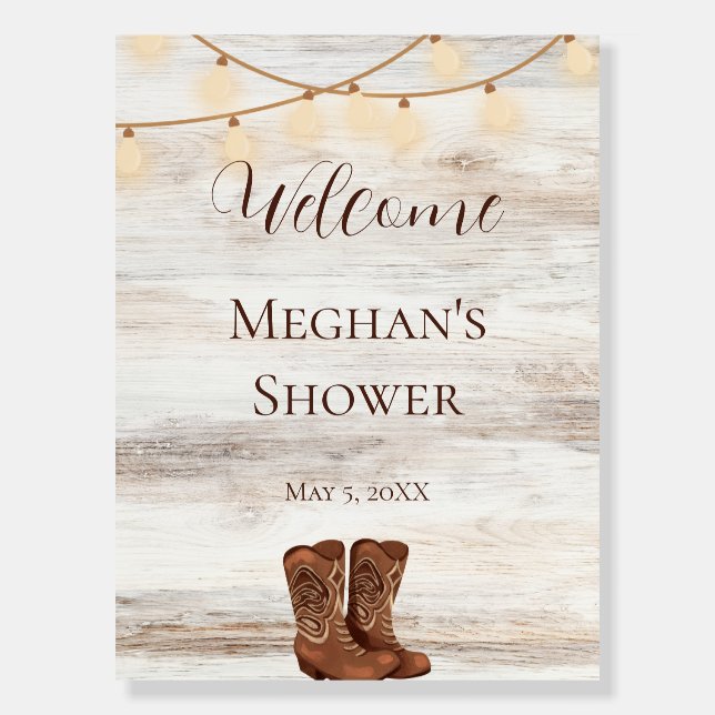 Rustic BBQ Rehearsal Dinner Welcome Sign (Front)
