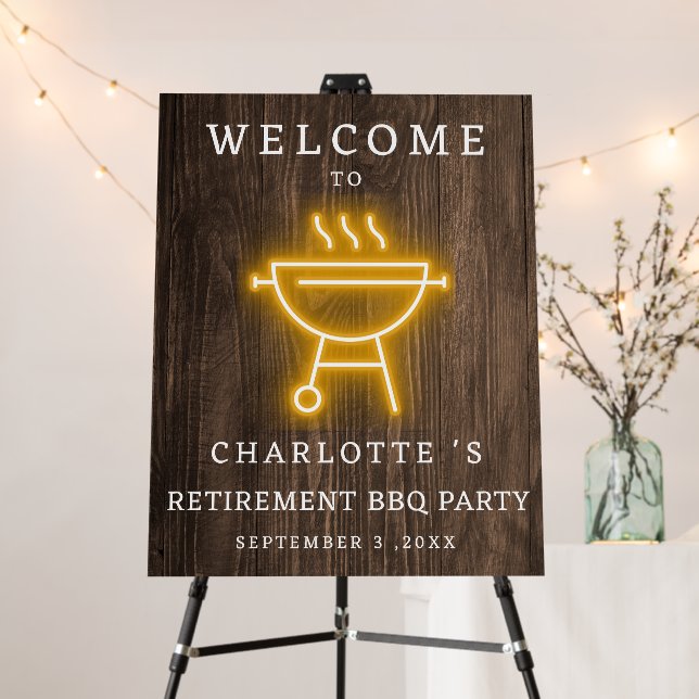 Rustic BBQ Theme Retirement Party Welcome Sign (In Situ (Stand))