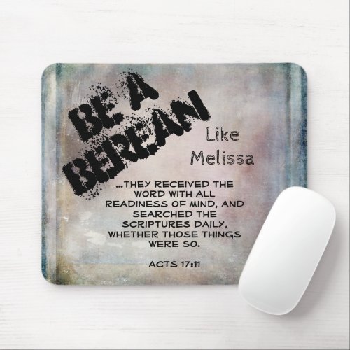 Rustic Be A Berean Bible Scripture Verse Mouse Pad