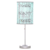 Rustic Beach Coastal Aqua Wood Table Lamp (Front)