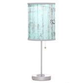 Rustic Beach Coastal Aqua Wood Table Lamp (Left)