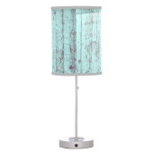 Rustic Beach Coastal Aqua Wood Table Lamp (Back)