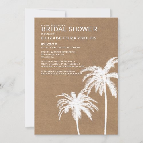 Rustic Beach Destination Bridal Shower Invitations