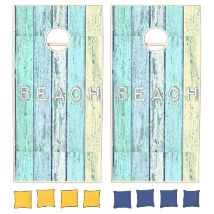 Rustic Beach Driftwood Cornhole Set