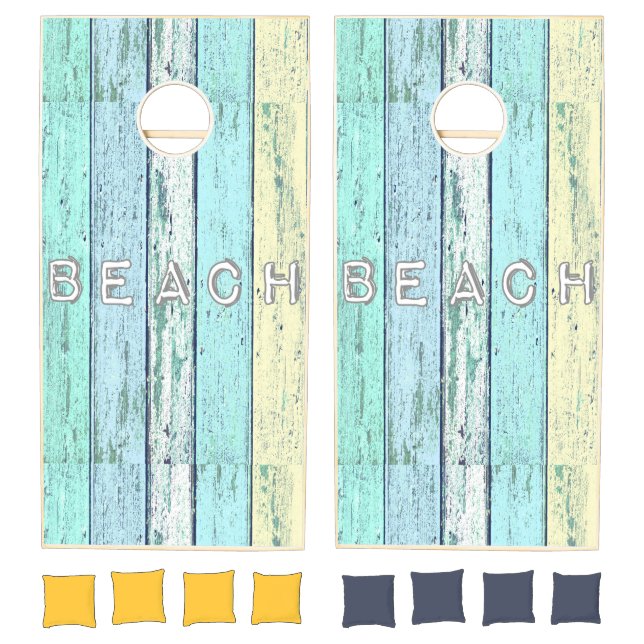 Rustic Beach Driftwood Cornhole Set (Set)