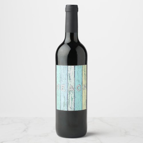 Rustic Beach Driftwood Wine Label