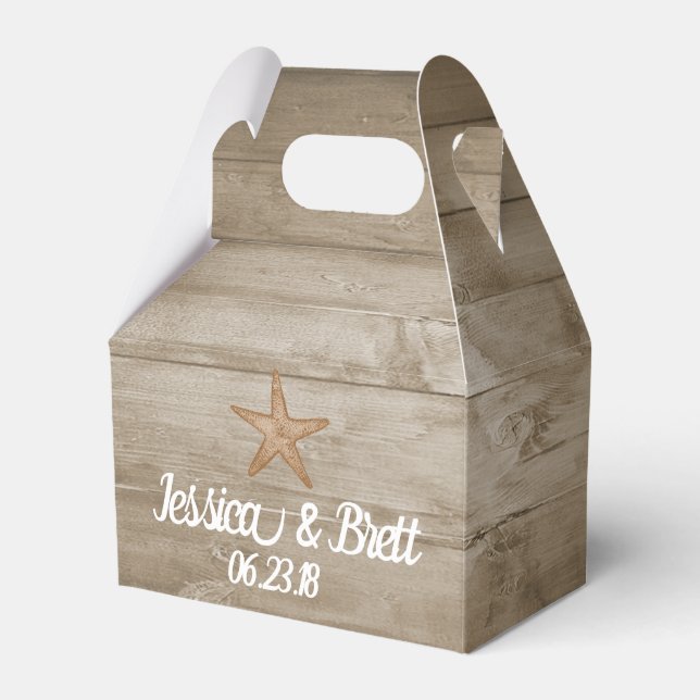 Rustic Beach Gable Favor Box (Front Side)