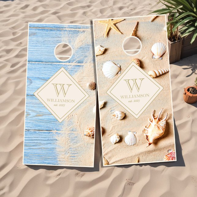 Rustic Beach House Cornhole Set (Rustic Beach House Cornhole Set)