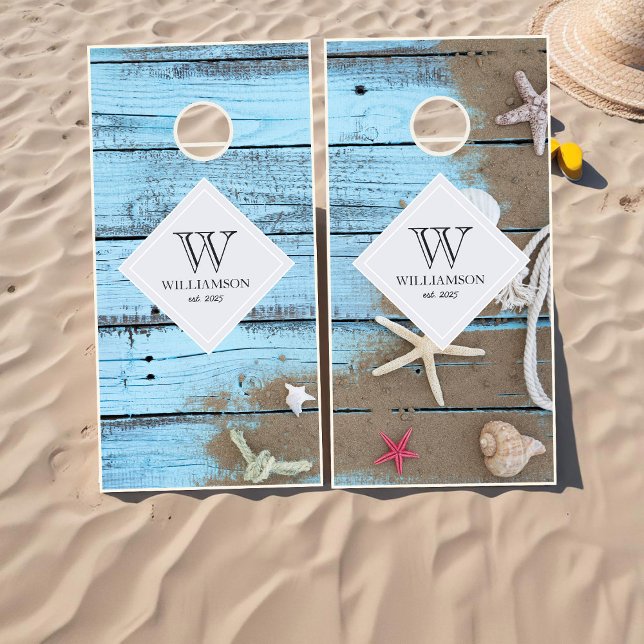 Rustic Beach House Cornhole Set (Rustic Beach House Cornhole Set)