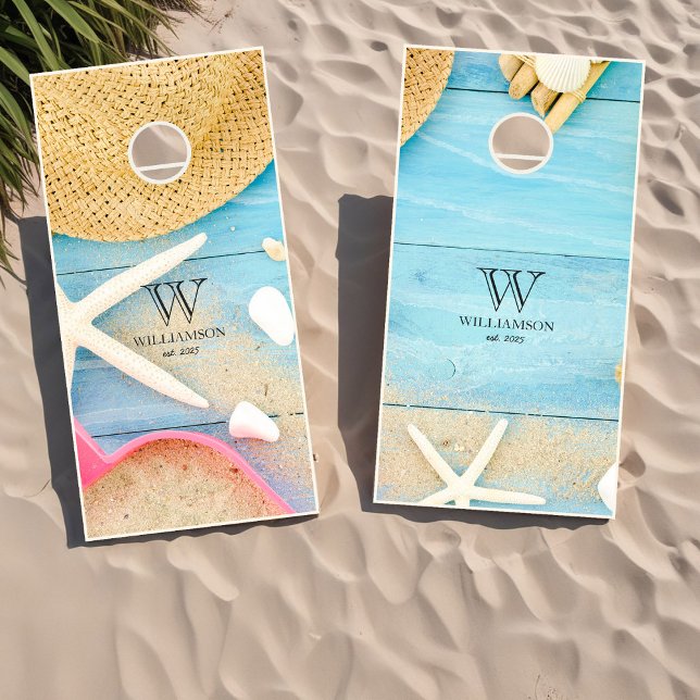 Rustic Beach House Cornhole Set (Rustic Beach House Cornhole Set)