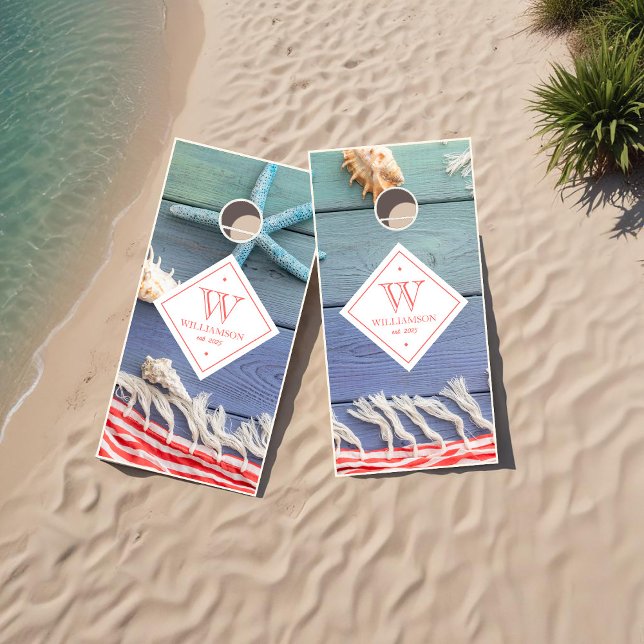 Rustic Beach House Cornhole Set (Rustic Beach House Cornhole Set)