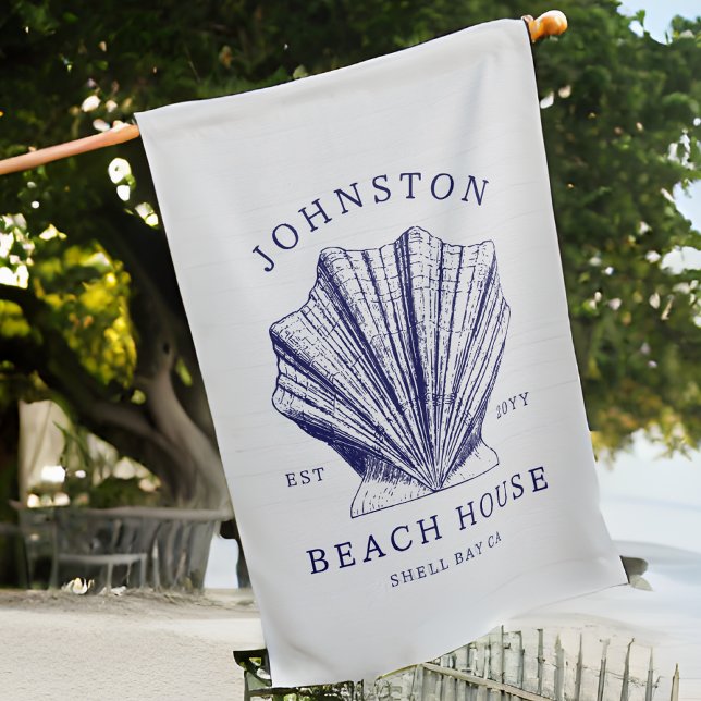 Rustic Beach House Family Name Nautical | Blue Flag (Creator Uploaded)