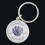 Rustic Beach House Family Name Nautical | Blue Keychain<br><div class="desc">Rustic Beach House Family Name Nautical | Blue keychain</div>