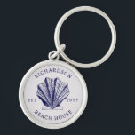 Rustic Beach House Family Name Nautical | Blue Keychain<br><div class="desc">Rustic Beach House Family Name Nautical | Blue keychain</div>