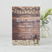 Rustic Beach Lantern & Starfish Bridal Shower Invitation (Standing Front)