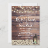 Rustic Beach Lantern & Starfish Bridal Shower Invitation (Front)