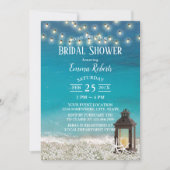 Rustic Beach Lantern String Lights Bridal Shower Invitation (Front)