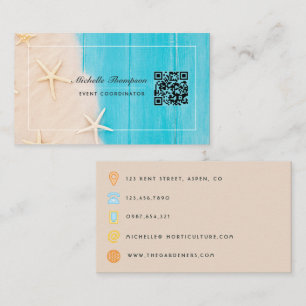 Rustic Beach QR Code Business Card