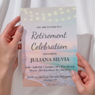 Rustic Beach Retirement Party Invitation