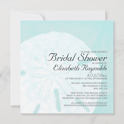 Rustic Beach Sand Dollar Bridal Shower Invitations