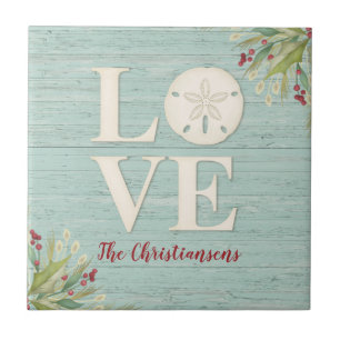 Rustic Beach Sand Dollar Ceramic Tile