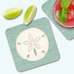 Rustic Beach Sand Dollar Square Paper Coaster<br><div class="desc">A beach themed drink coaster with a sand dollar. This coaster has a weathered textured beach wood background. This sand dollar paper coaster is a great addition to your beach decor,  and also makes a great gift. Designed for you by Blackberry Boulevard.</div>