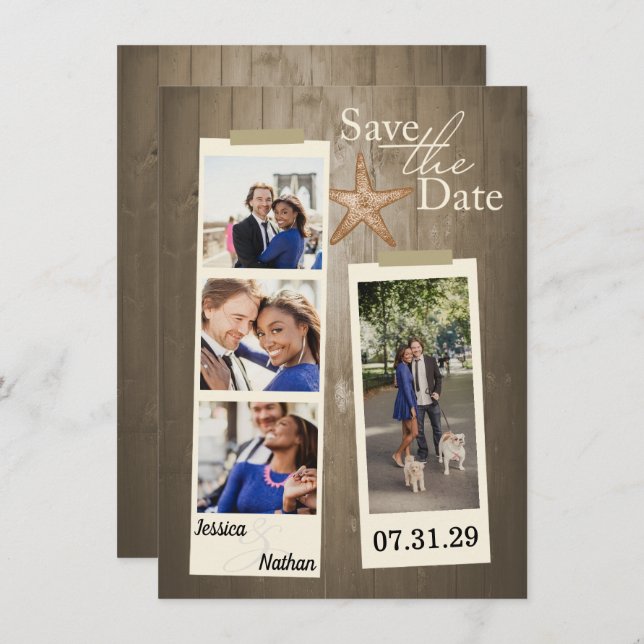 Rustic Beach Save The Date (Front/Back)