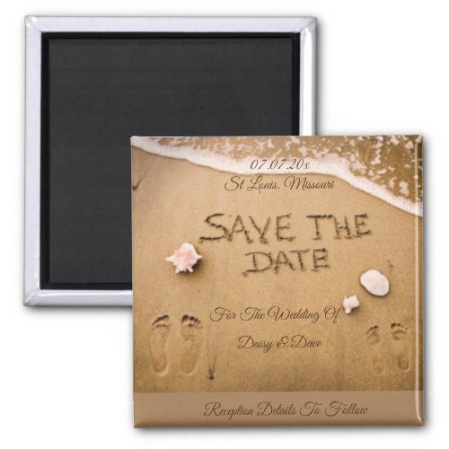 Rustic Beach Save The Date Magnet invitation 