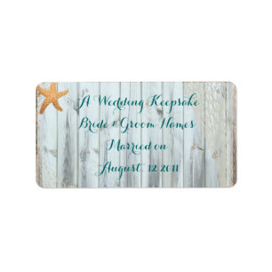 Rustic Beach Starfish Wedding Favor Lip Balm Tube Label