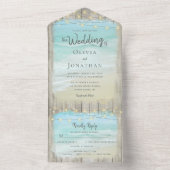 Rustic Beach String Lights Destination Wedding All In One Invitation ...