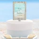Beautiful Beach Ocean Photography Custom Wedding Cake Topper