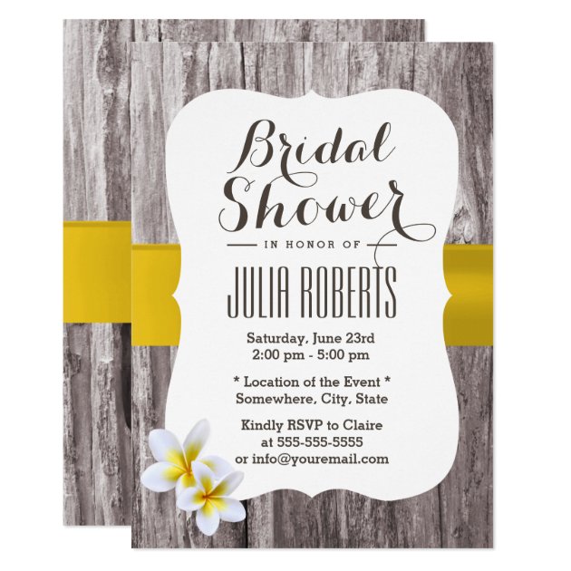 Rustic Beach Summer Floral Bridal Shower Invitation